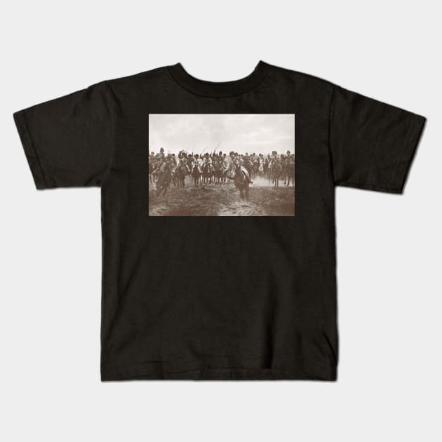 Russian Cossacks charge, WW 1, 1914 Kids T-Shirt by artfromthepast